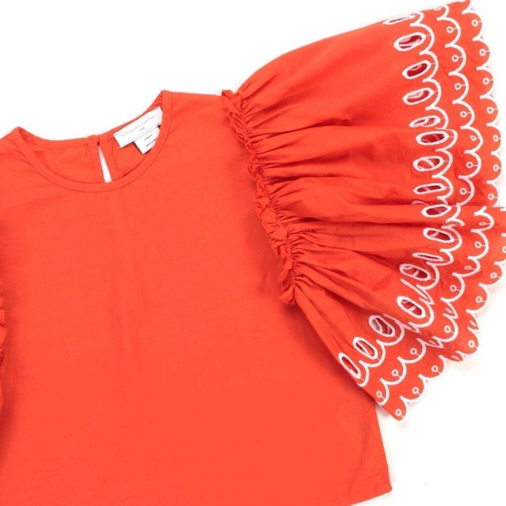 NWT Stella McCartney Kids Girls' Scalloped Organic Cotton Top.  Size 14 - Picture 3 of 9